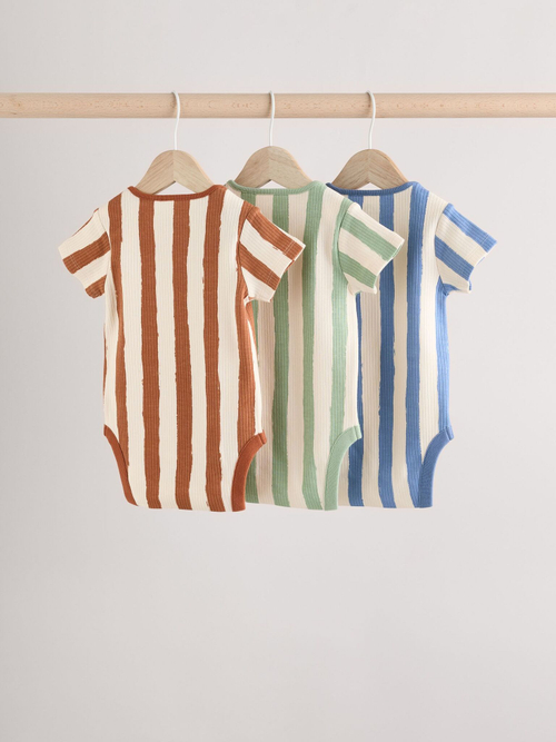 Боди с коротким рукавом для малышей Next E93-287, 3 шт., Бежевый, Мятный, Голубой