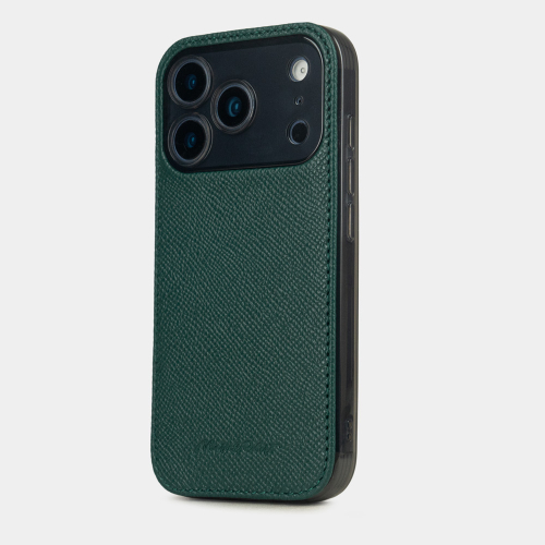 Чехол-накладка для iPhone 17 Pro - кожа теленка сафьяно, зеленый