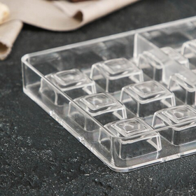 Форма для конфет поликарбонат «Тоффи. Квадрат», 27,5х13,5х2,5 см