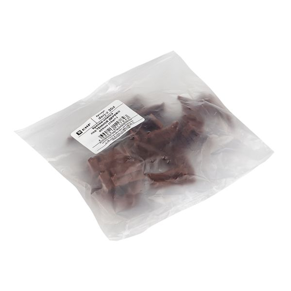 Крепеж-клипса d20 мм (10 шт) темное дерево EKF-Plast (10.00 шт.)
