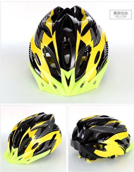 Шлем велосипедный P-016B (L 56-61 см) 18 отверстий, 200 гр.Желтый черный