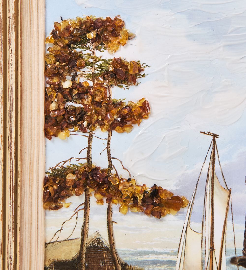 AMB-03/59 Картина «Красота природы» (с янтарной крошкой) H-32см