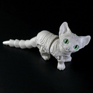 Подвижный котёнок Сфинкс, игрушка антистресс, белый