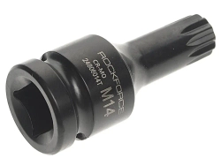 Головка-бита SPLINE ударная 1/2", M14 с отверстием ROCKFORCE RF-24806014T
