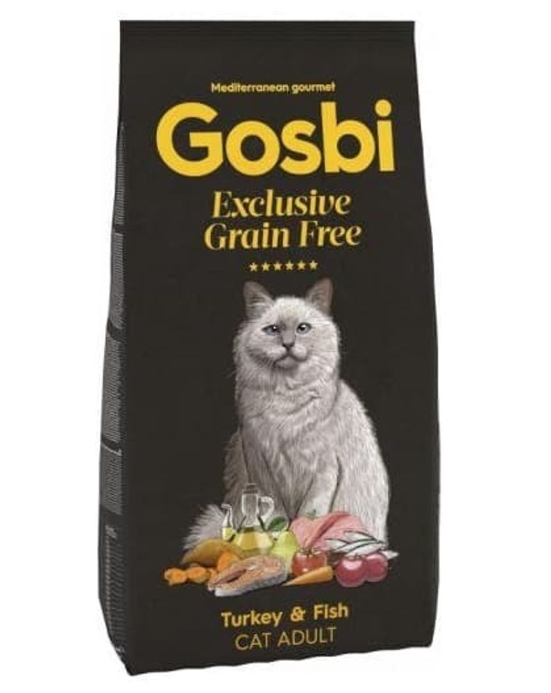 GOSBI CAT EXCLUSIVE GRAIN FREE ADULT TURKEY &amp; FISH корм для кошек 400г