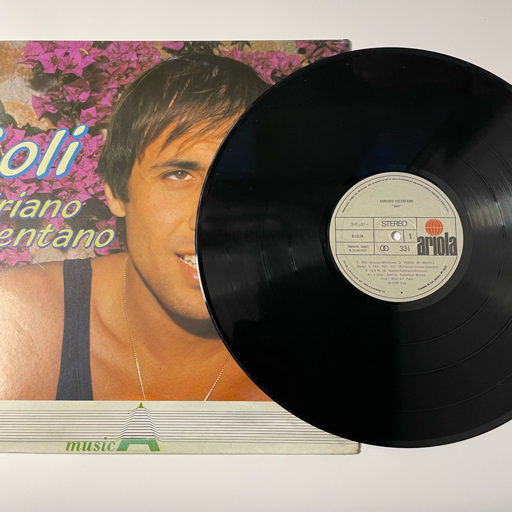 Винтажная виниловая пластинка LP Adriano Celentano Soli (Германия 1979)