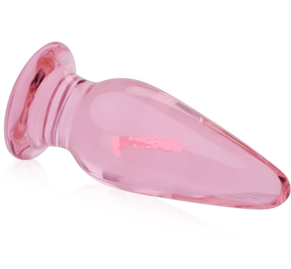 Анальная втулка стеклянная розовая 10,5 см