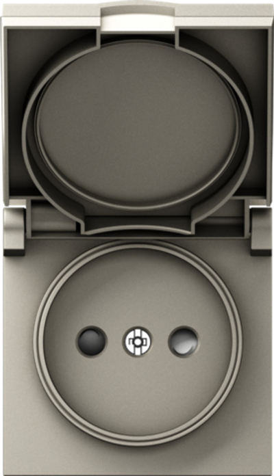 Накладка для розетки без заземления, с крышкой, 16A 250 В~, матовый кашемир, серия A07