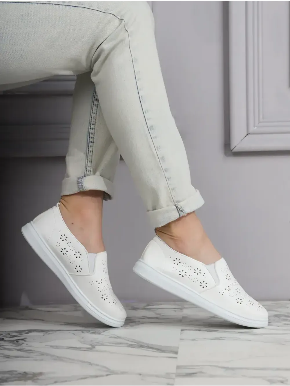 Мокасины летние с перфорацией