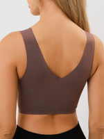 Удлиненный бесшовный бюстгальтер-топ Laser Bra (Размер: L) (Цвет: черный)