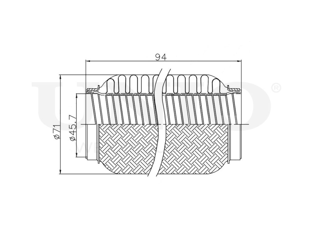Гофра глушителя 45x94 мм InterLock UNIO EXP-4594L
