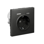 ARTGALLERY РОЗЕТКА 16А с 2 USB A+C, 5В/2,4А/3,0А, 2х5В/1,5А, механизм, БАЗАЛЬТ