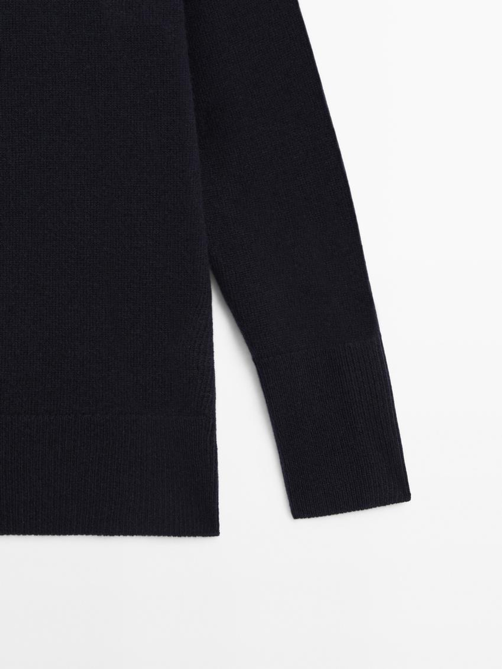 Massimo Dutti Свитер из смесовой шерсти, темно-синий