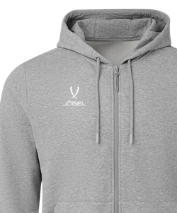 Флисовое худи на молнии ESSENTIAL Cotton Fleece FZ Hoodie, серый меланж