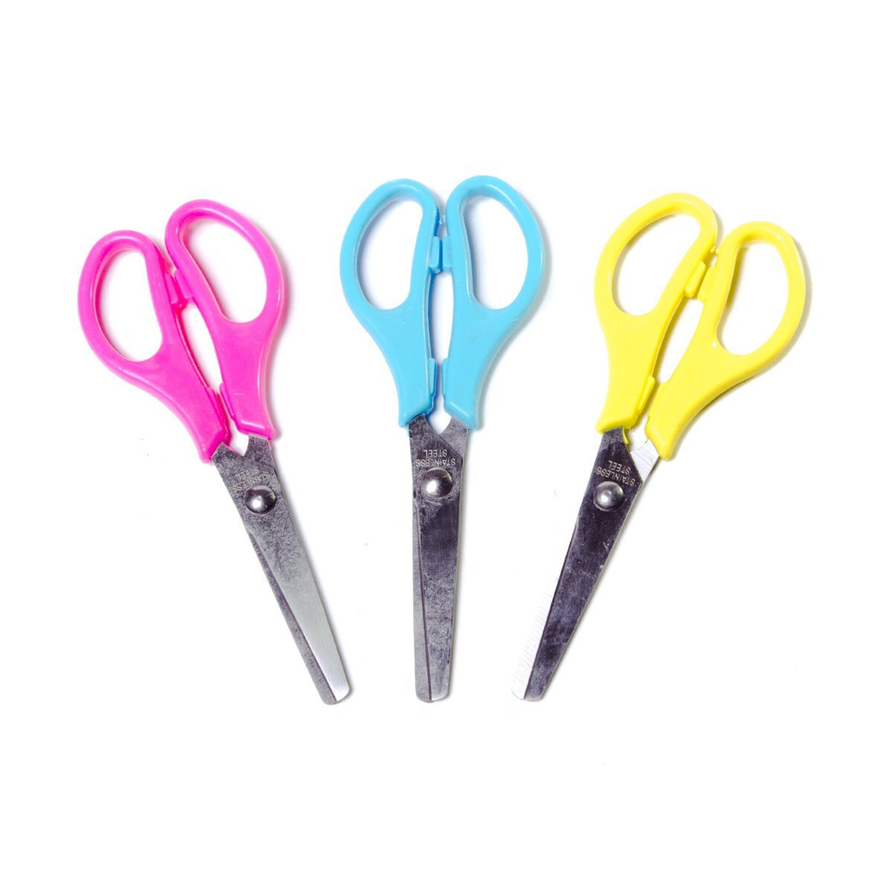 Ножницы детские, Alingar, 13 см, пластиковые ручки, закругленные концы,"Game - 2", картонный стенд