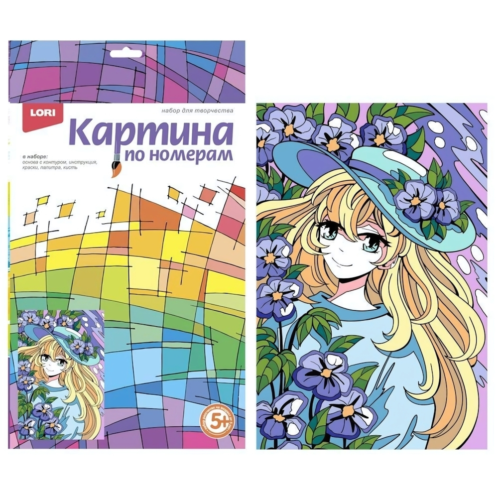 Картина по номерам 20*28,5см Аниме "Цветочная любовь" (Lori)