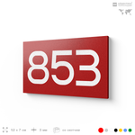 Номер на дверь 853, табличка на дверь для офиса, квартиры, кабинета, аудитории, склада, красная 120х70 мм, Айдентика Технолоджи