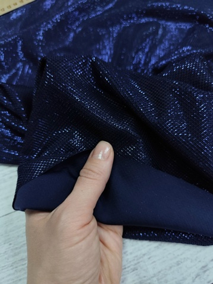 Трикотаж люрекс / Т.синий