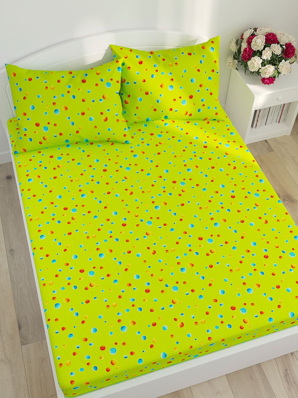 Простынь на резинке Сказка "Акварель" 90х200 см, перкаль