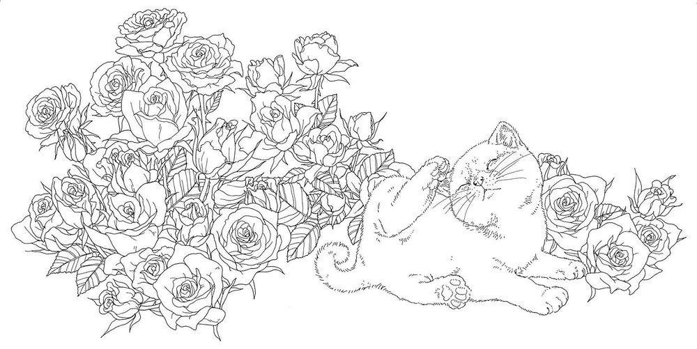 Gifts from animals Birth Moon Flower. Coloring Book