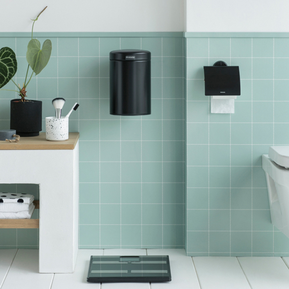 Мусорный бак настенный newIcon 3л Brabantia Черный матовый