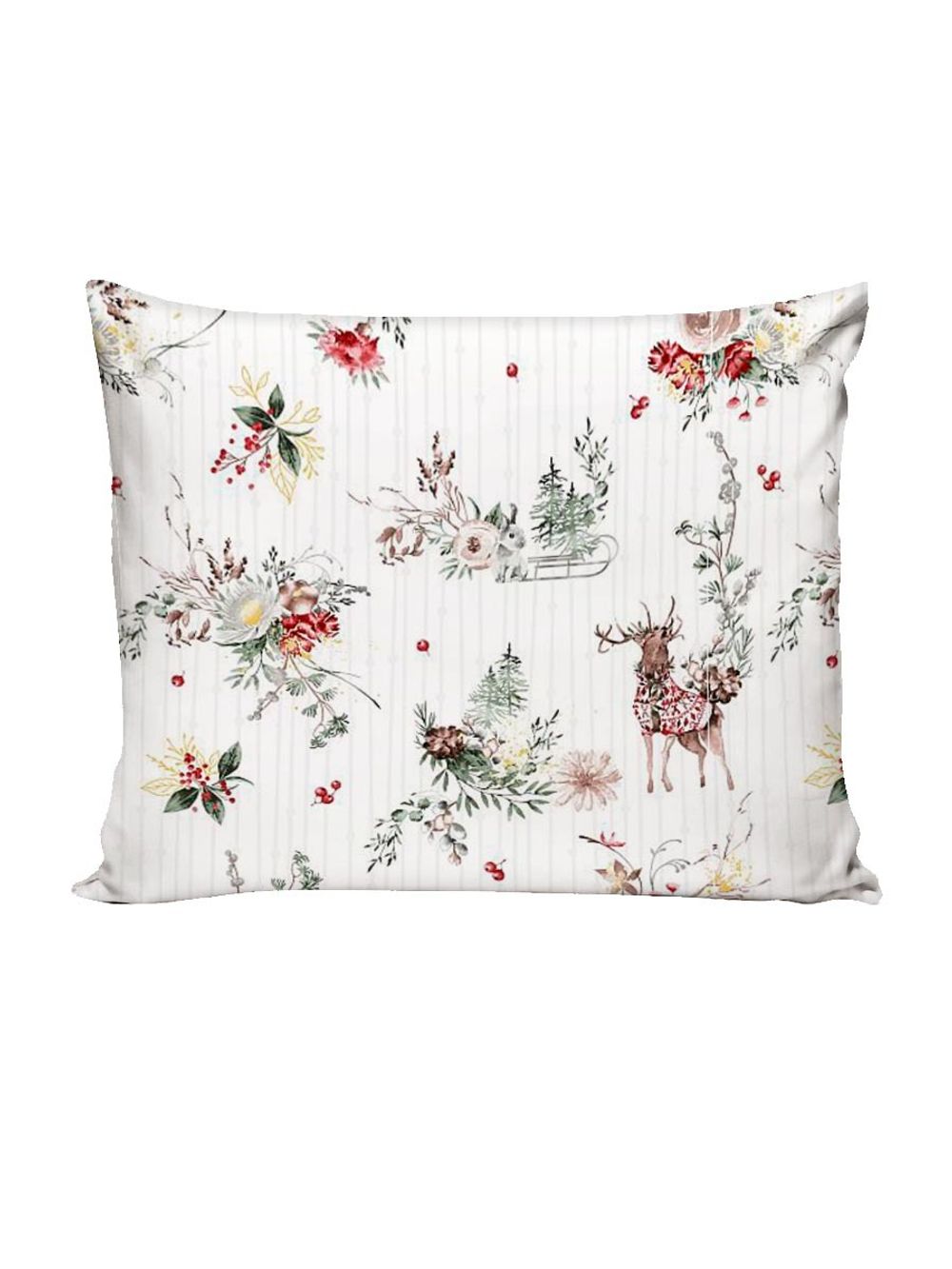 Постельное белье перкаль Сказка "Сочельник (зел)" 1,5-сп Наволочка 50х70 см 1 шт Простынь на резинке 90x200 см Пододеяльник 145x215 см