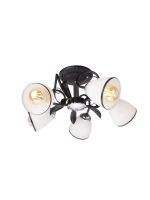 Люстра потолочная GERA E27*5*60W черный/хром/белый