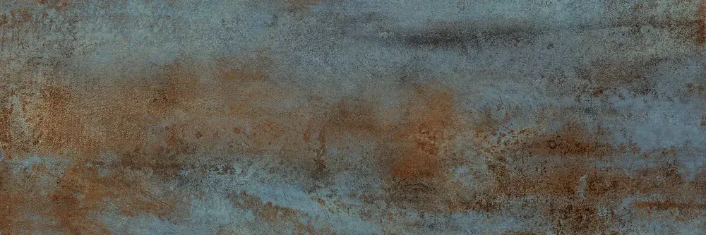 Настенная плитка ALMA Ceramica TWU12OXD40R Oxide 74x24.6 голубая / коричневая глянцевая под металл