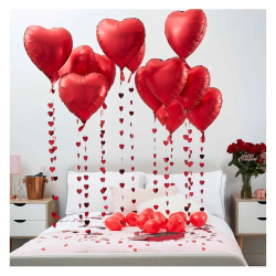 Гирлянда-подвеска Сердце, Мини, Красный, 200 см, 5 см*18 шт, 1 уп