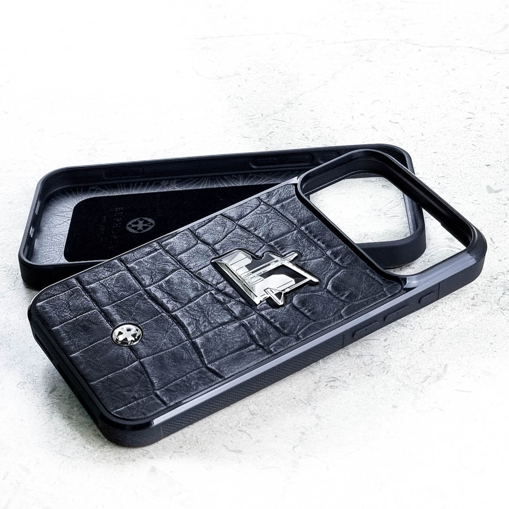 Дизайнерский чехол iPhone строителю - Euphoria HM Premium - натуральная кожа, ювелирный сплав, купить