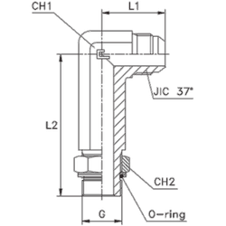 Штуцер FRMC90 JIC 9/16 BSP 1/4 удлин.