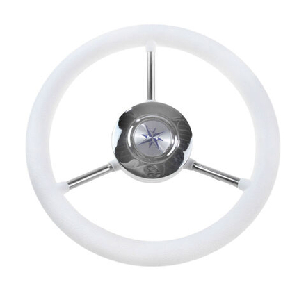 Рулевое колесо VN828022-08 LIPARI белое сереб.спицы диам.280 мм