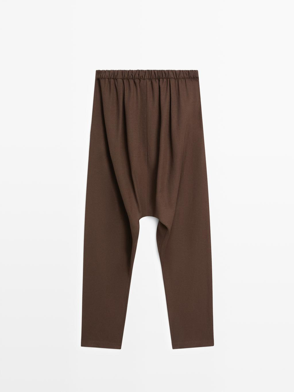 Massimo Dutti Свободные брюки со складками, коричневый