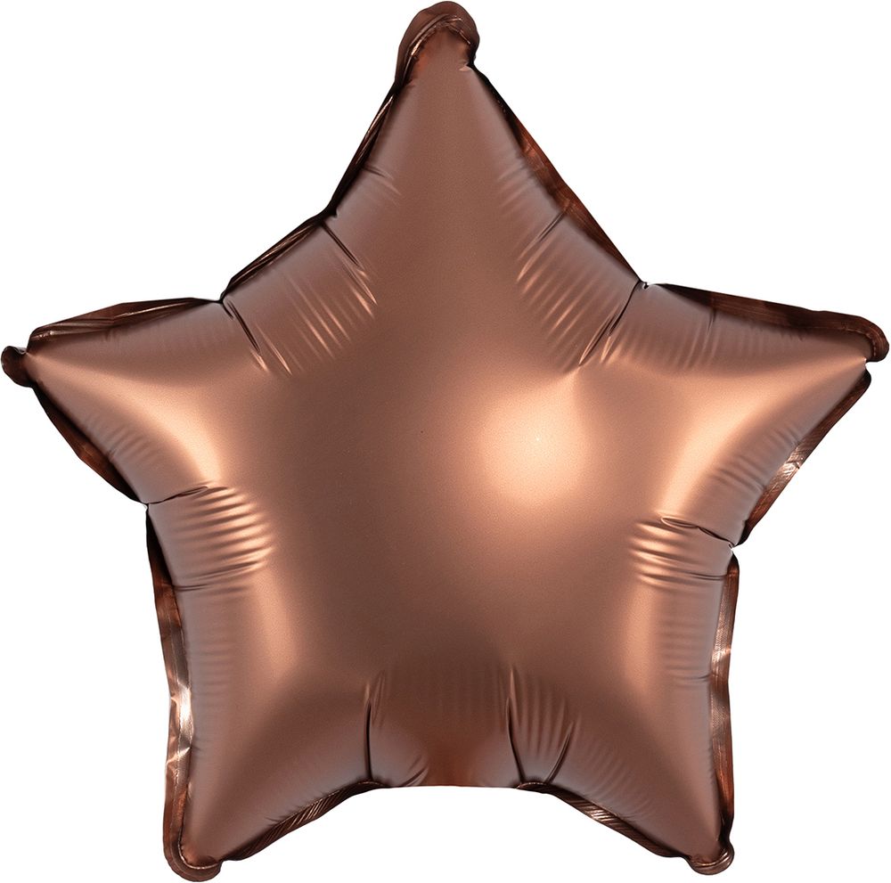 Шар с клапаном (10&#39;&#39;/25 см) Мини-звезда, Шоколад, Сатин, 1 шт.