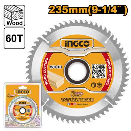 Диск пильный по дереву TCT INGCO TSB123523 INDUSTRIAL 235х30 мм 60Т