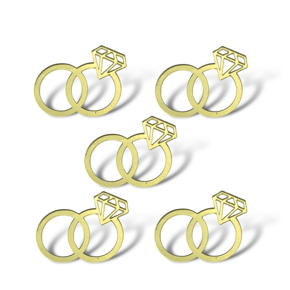 Топпер Декор "Обручальные кольца" 4,5см 5шт акрил