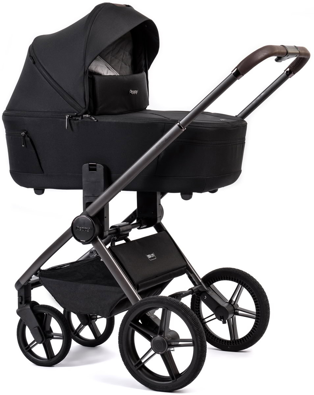 Детская коляска Peppy Monaco Thermo 3 в 1 с автокреслом Rise Milk Black