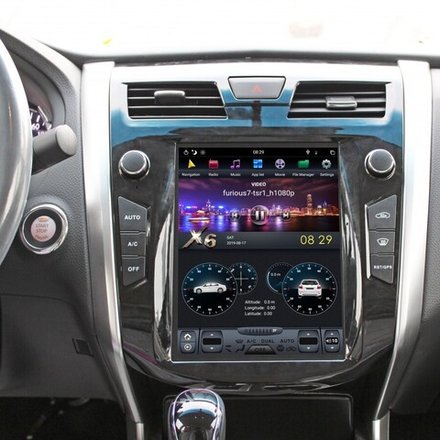 Магнитола для Nissan Teana 2014-2015 L33 (без 360) - Carmedia ZF-1058-DSP вертикальный экран 10.4" в стиле "Тесла" на Android 9, 4/64ГБ
