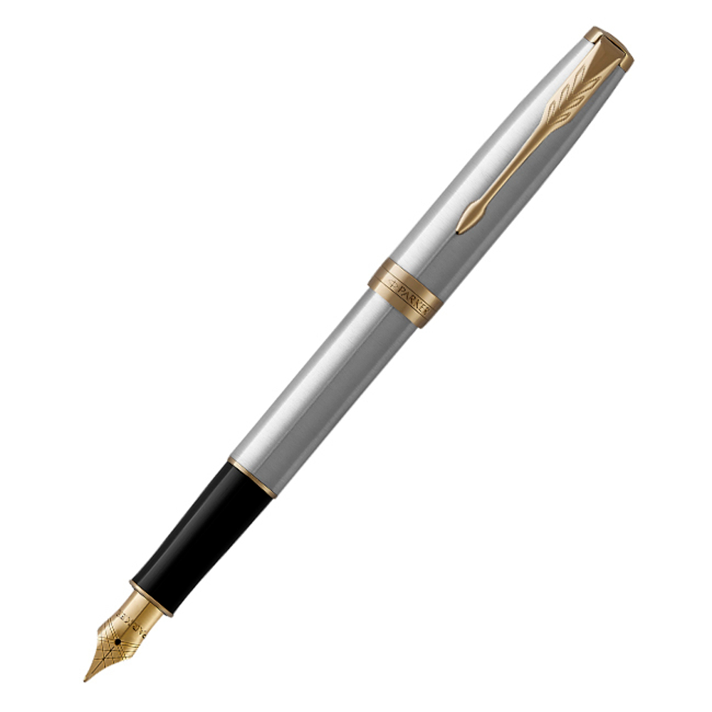 Parker Sonnet Core - Stainless Steel GT, перьевая ручка, F, BL