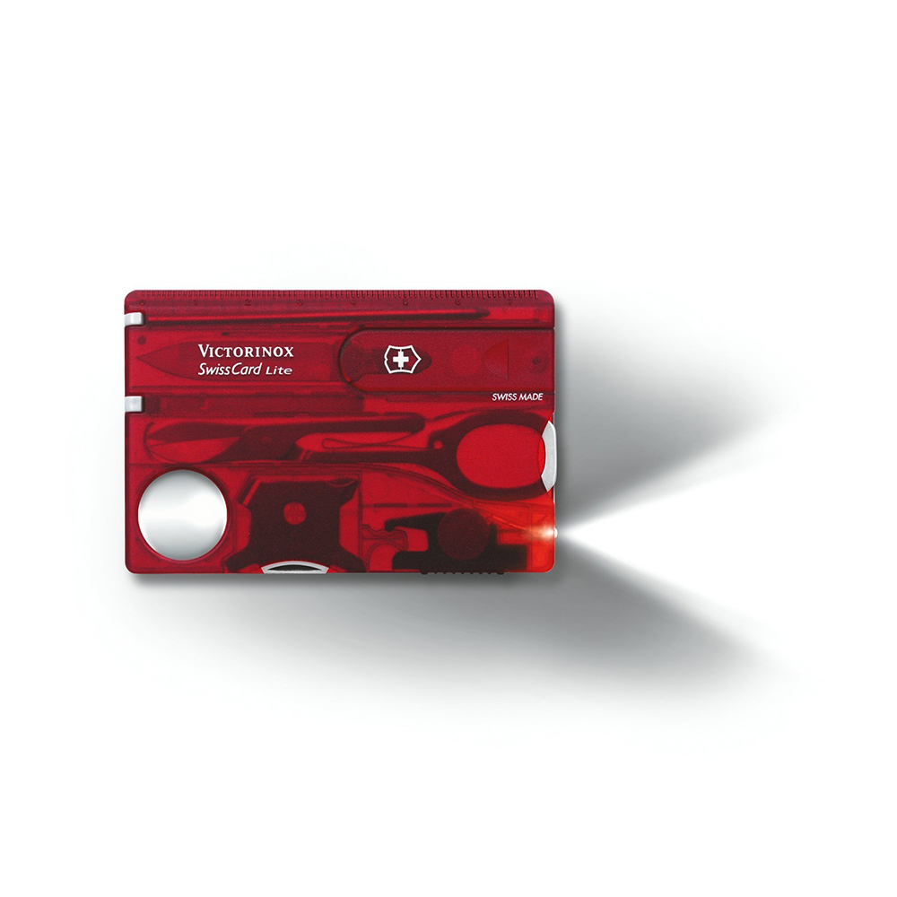 Нож перочинный Victorinox (0.7300.T Lite) Швейцарская карточка 13 функций красный