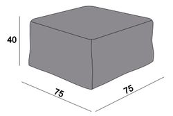 Защитный чехол на журнальный столик/оттоманку Лунго, 74×74×38 см, темно-серый