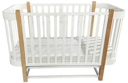 Детская кроватка Антел Nezabudka продольный маятник 3 в 1 белый/бук