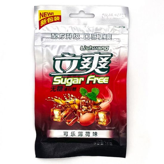 Конфеты Lishuang Sugar Free со вкусом колы и мяты, 15 г (Китай)
