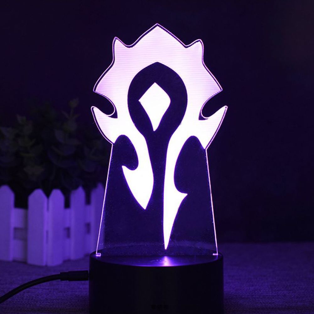 Акриловый светильник на черной подставке &quot;World of Warcraft / WOW / Варкрафт - Орда&quot;