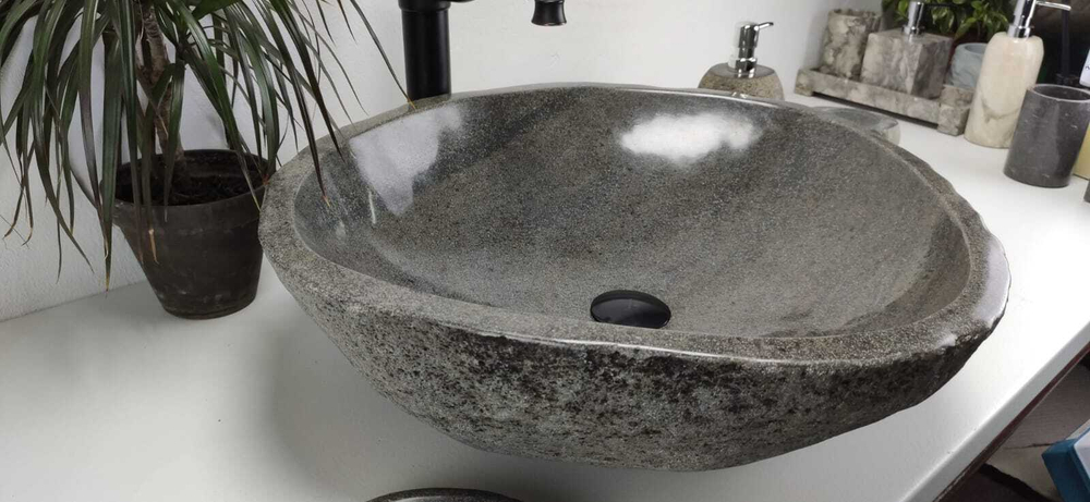 Раковина из речного камня RS6849 (60*52*15)