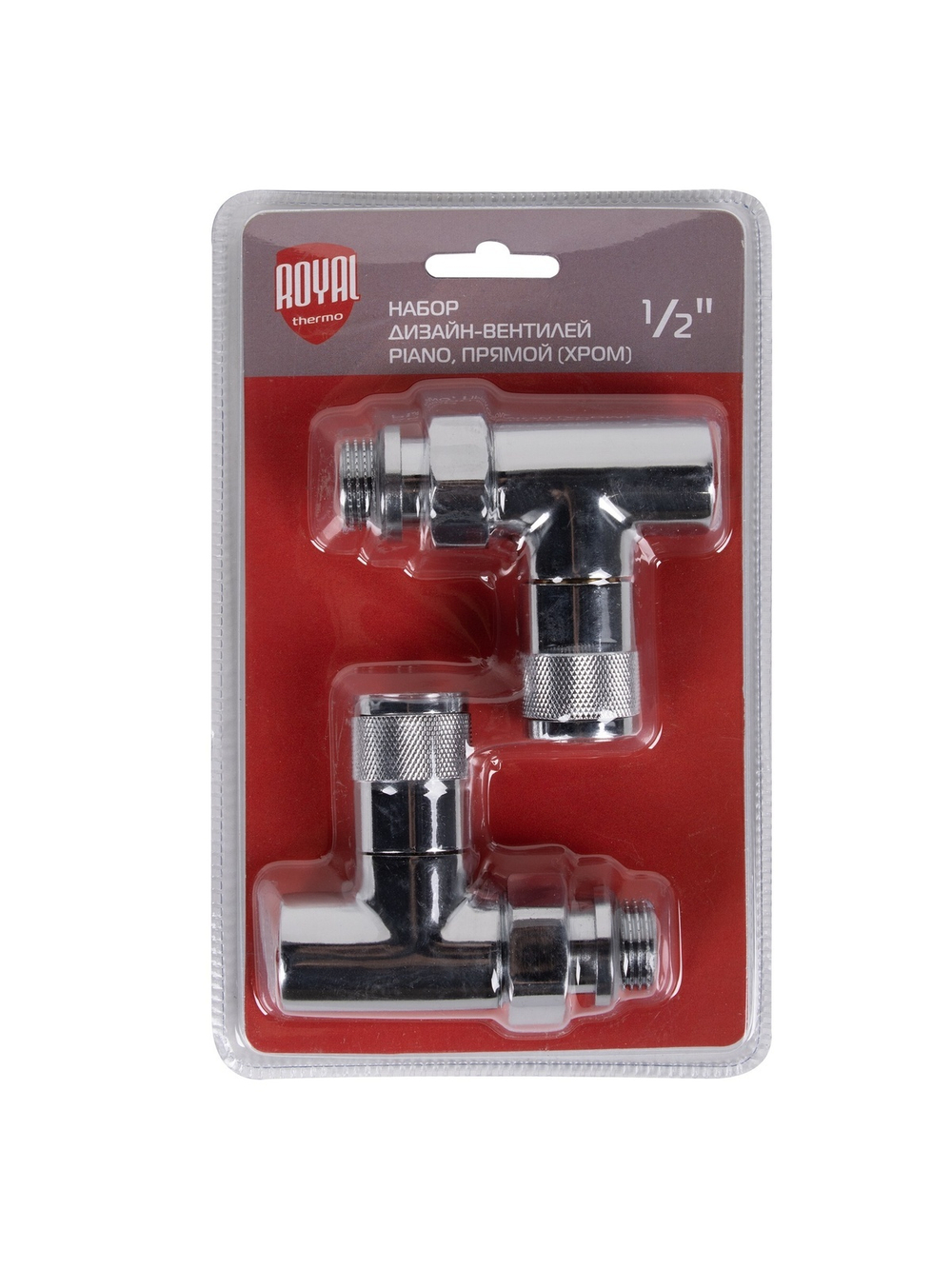 Набор дизайн-вентилей PIANO, прямой (хром) 1/2"
