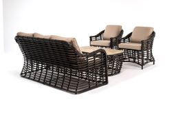 "Ницца" лаунж-зона из искусственного ротанга, цвет бронзовый