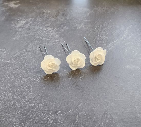 Набор шпилек "Розочки мини" латекс, 5 шт, белые