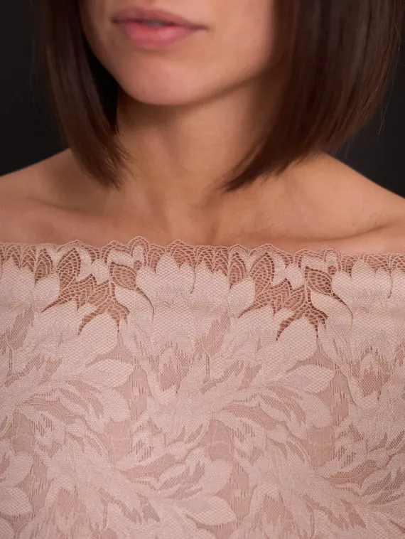 03-77 ОПТ Кружево эластичное 24 см, бежевый