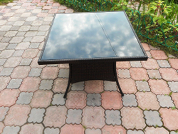 Стол из искусственного ротанга РИМИНИ «RIMINI» 90х90 см — Dark Brown